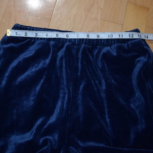 FEELGOODSTORE Women's Sz M Blue Velour Mock Neck Top & Pants Outfit - Picture 8 of 10